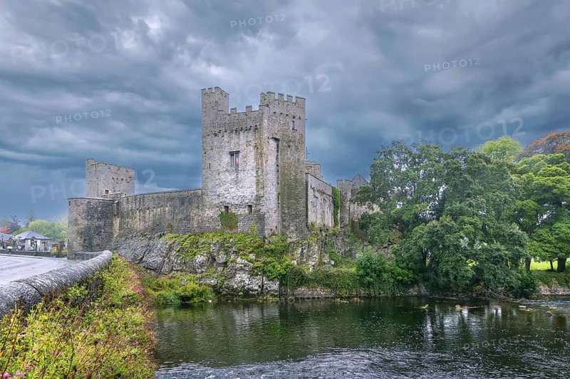 Cahir Castle is one of the largest castles in Ireland, is sited on an island in the river Suir