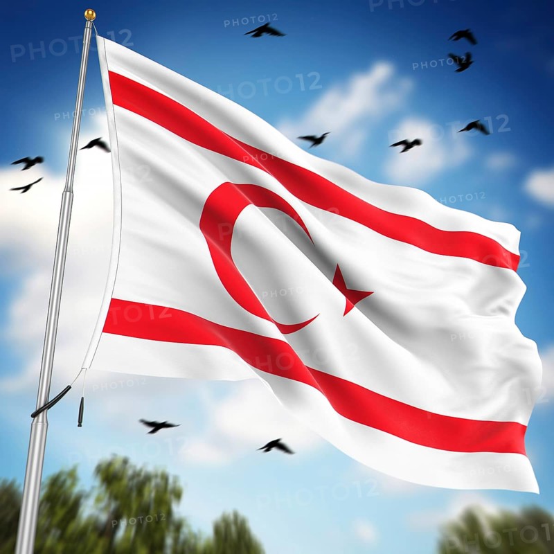 Flag of the Turkish Republic of Northern Cyprus, This is a computer generated and 3d rendered image