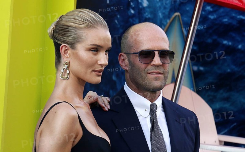 Rosie Huntington-Whiteley and Jason Statham at the Los Angeles premiere of 'The Meg' held at the TCL Chinese Theatre IMAX in Hollywood, USA on August 6, 2018