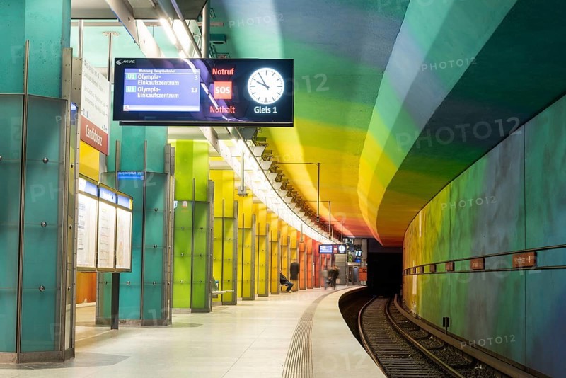 MUNICH, GERMANY, JANURAY 01, 2023, Colorful subway station Candidplatz in Munich, Bavaria, Germany, Europe