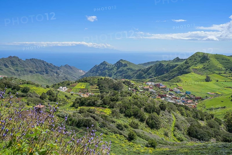 Panoramic view from the Mirador de Jardina in the Parque Rural de Anaga, Tenerife, Spain, Europe