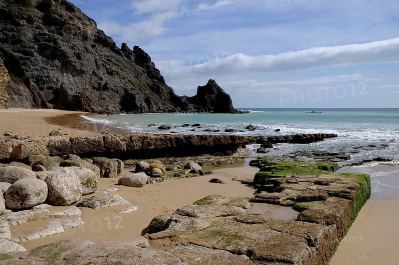 Atlantic cliffs near Luz, Algarve Portugal