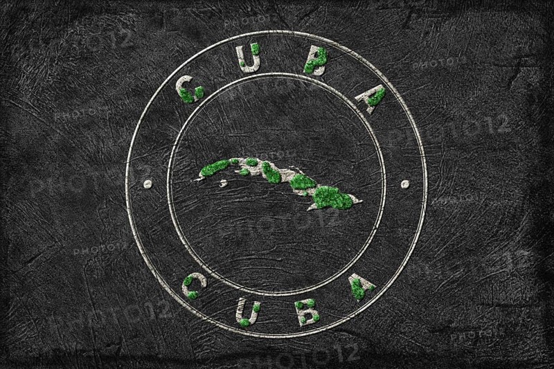 Map of Cuba Reforestation Green Agenda, Climate Message
