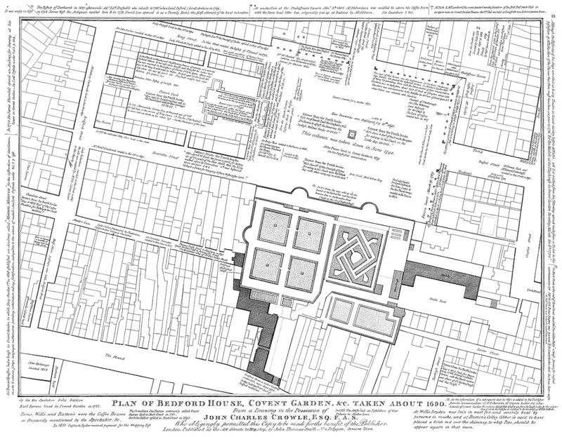 Plan of Covent Garden, Bedford House, London, UK, 1690