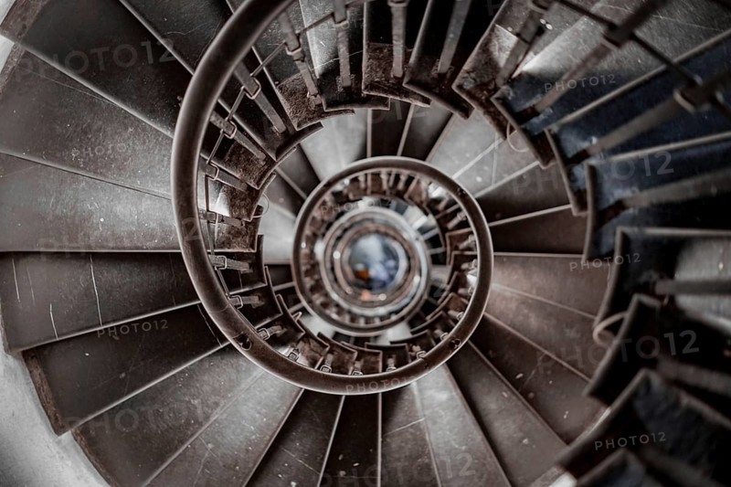 Classic spiral staircase. Shooting Location: UK, London