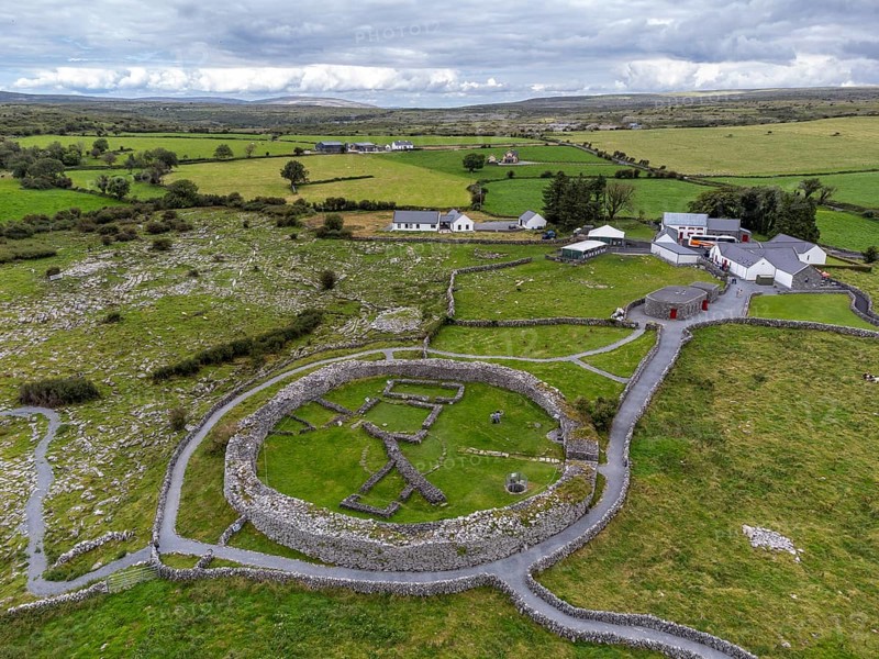 Caherconnell Fort, year 500, fortress inhabited until the end of the 16th century, The Burren, County Clare, Ireland, United Kingdom, Europe