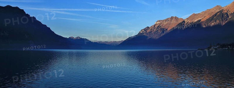 Mount Augstmatthorn at sunrise. Lake Brienzersee, Switzerland, Europe