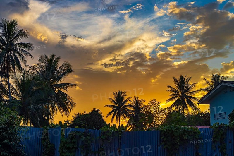 Sunset at panorama of the landscape Mekong river and Luang Prabang city in Laos world tour in Southeast Asia