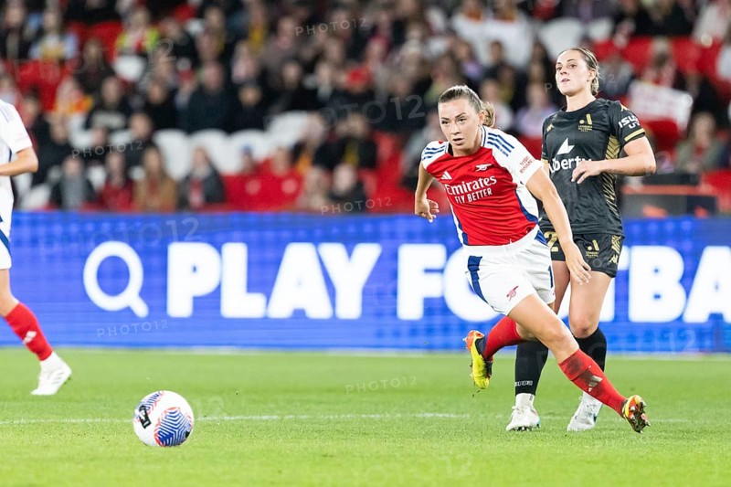 MELBOURNE, AUSTRALIA, MAY 24: Katie McCabe of Arsenal Women FC whilst playing against the A-League All Stars Women team during the Global Football Week at Marvel Stadium on May 24, 2024 in Melbourne, Australia, Oceania