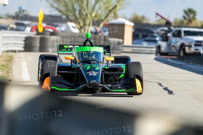 ROMAIN GROSJEAN (77) of Geneva, Switzerland comes off pit road during a practice session for the Inaugural Thermal Club $1 Million Challenge at The Thermal Club in Thermal, CA