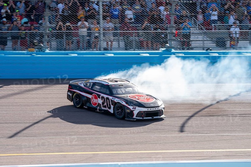 Christopher Bell celebrates his win for the Shriners Children's 500 in Avondale, AZ, USA, North America