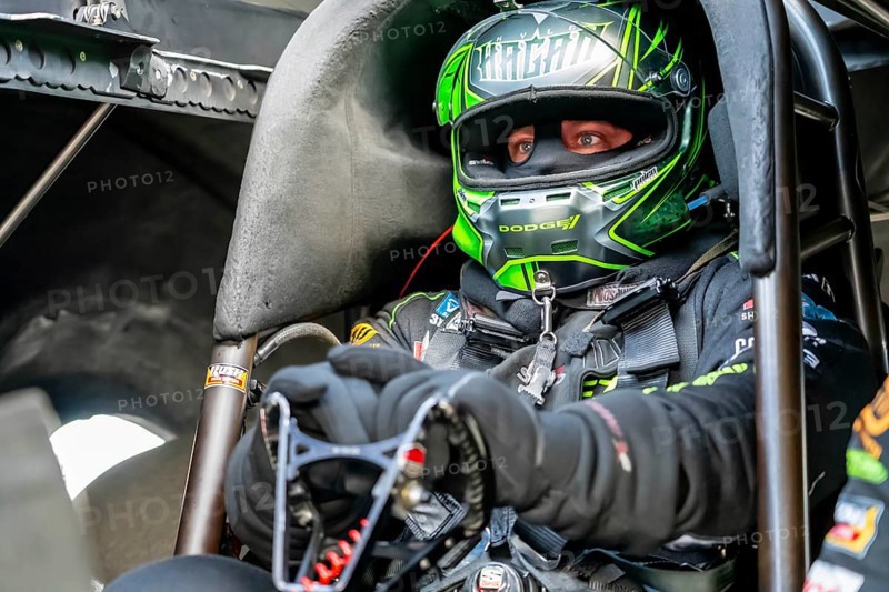 NHRA driver, Matt Hagan, prepares to qualify for the Dodge Power Brokers NHRA Mile-High Nationals in Morrison, CO, USA, North America