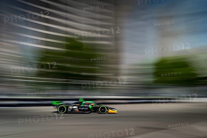 ROMAIN GROSJEAN (77) of Geneva, Switzerland travels through turn 3 to qualify for the Detroit Grand Prix on the Streets of Detroit in Detroit, MI