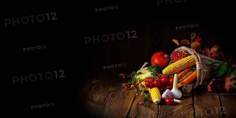 The beautiful autumn cornucopia with vegetables