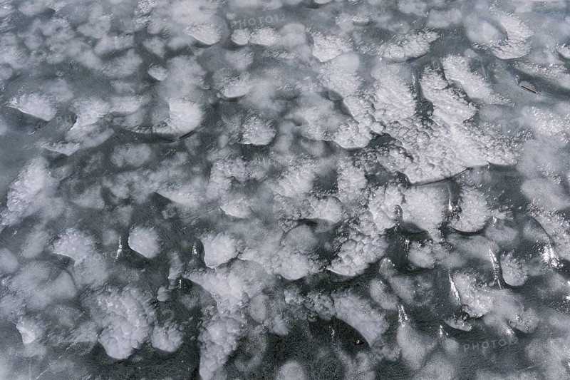 Nature, ice structures on a frozen Saint Lawrence River, Province of Quebec, Canada, North America