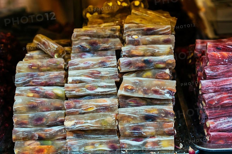 Load of traditional turkish delight lokum sugar coated soft candy