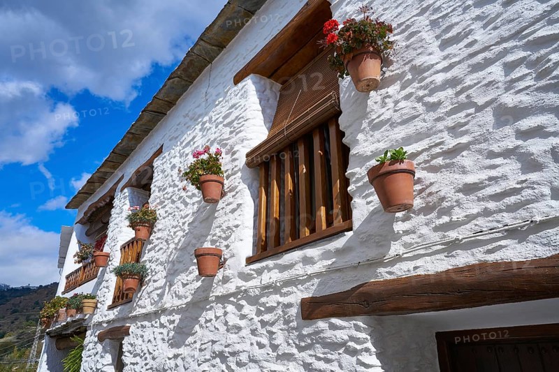 Alpujarras street in Granada at Pampaneira village of Andalusia Spain