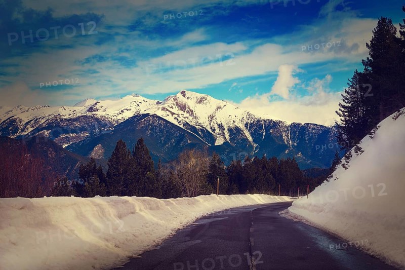 Pal ski resort in Andorra Pyrenees mountains on sunny day