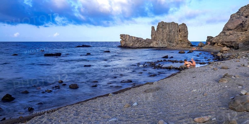 Cala Palo, Los Escullos, Cabo de Gata-Níjar Natural Park, UNESCO Biosphere Reserve, Hot Desert Climate Region, Almería, Andalucía, Spain, Europe