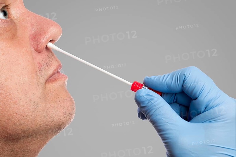 DNA test tubes and cotton swabs, wipe test