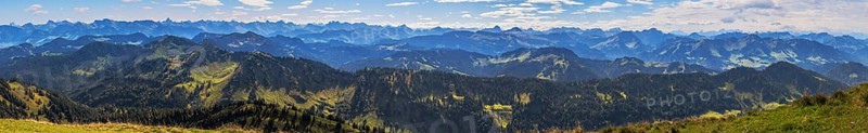 Panoramic view from the Hochgrat near Oberstaufen (Bavaria, Germany)