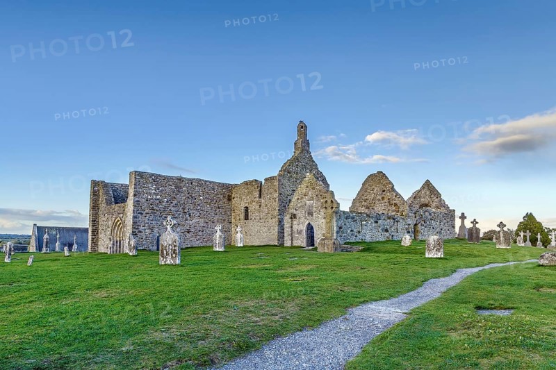 Clonmacnoise abbey is situated in County Offaly, Ireland on the River Shannon south of Athlone