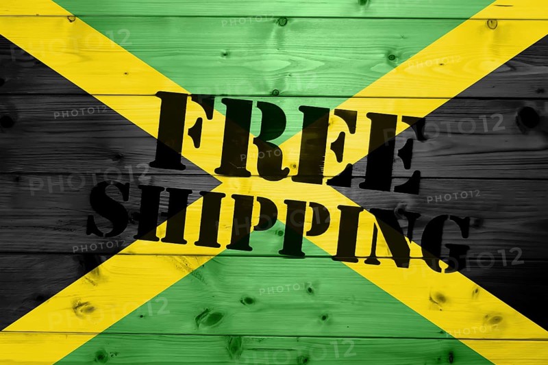 Jamaica flag, Free Shipping on wooden transport box with flag Logistics Concept