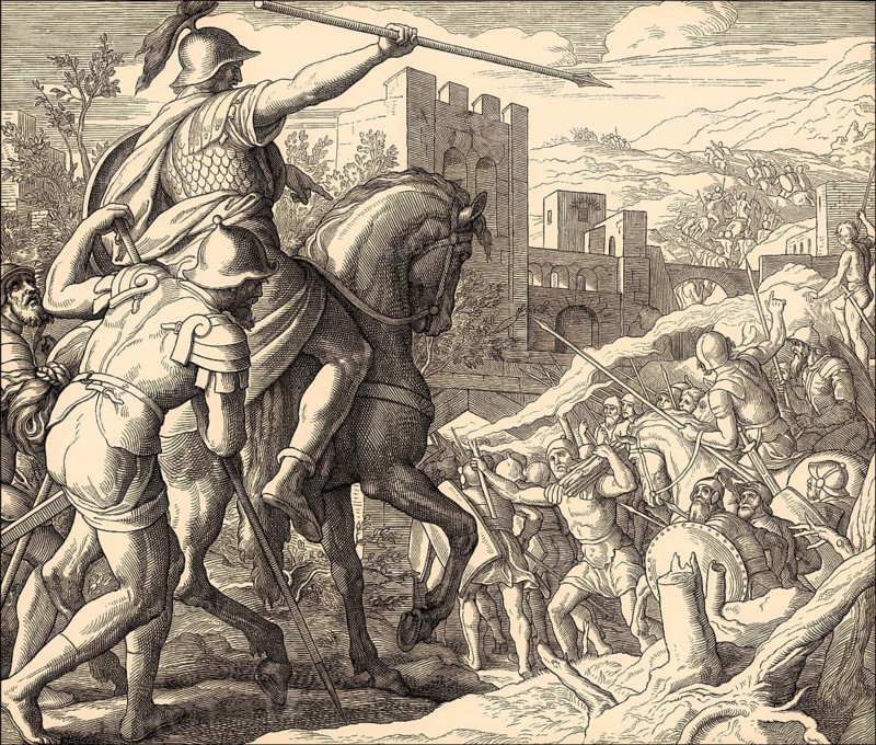 Fall of Ai, Old Testament, by Julius Schnorr von Carolsfeld, 1860