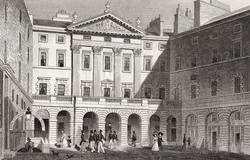 Royal Exchange, High Street, Edinburgh, Scotland, 19th century, from Modern Athens by Th. H. Shepherd