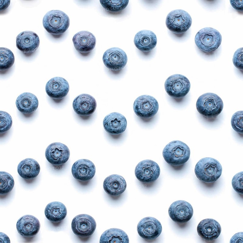 Beautiful trendy seamless pattern blueberries. Blueberry pattern isolated on white background. Blueberry border design. Top view or flat lay