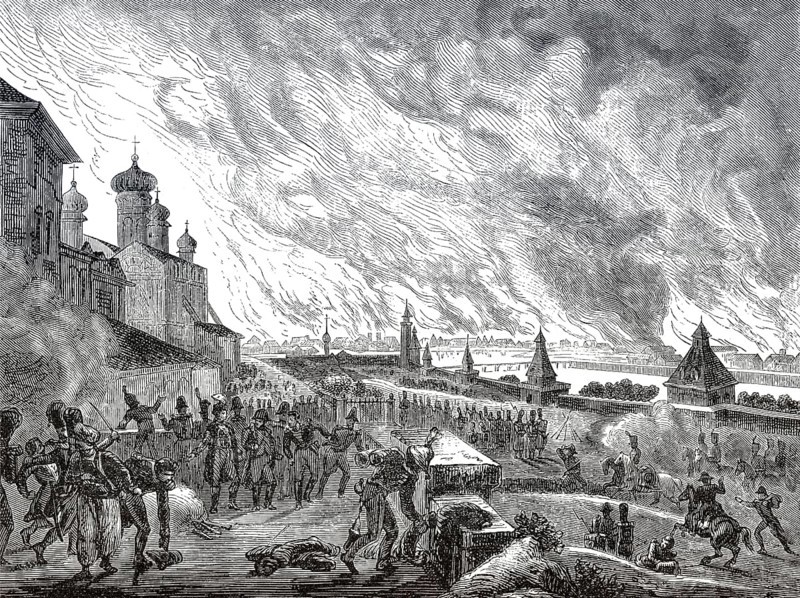 Der Brand von Moskau, Russland, im Jahr 1812