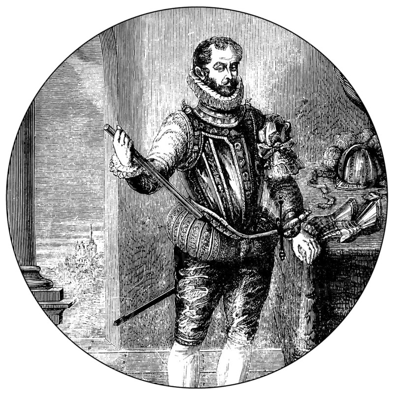 Portrait of William of Nassau-Dillenburg, or William of Orange, William the Silent, Willem de Zwijger, 1533 - 1584, Prince of Orange, a leader in the Dutch war of independence against Spain, 16th century, Historisches Portrait von Wilhelm von Nassau-Dillenburg der Schweiger, 1533 - 1584, Fürst von Oranien, ein Führer im niederländischen Unabhängigkeitskrieg gegen Spanien