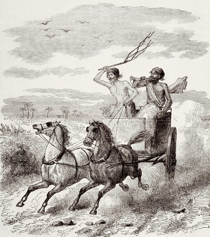 Royal mail being delivered in British occupied India, Asia