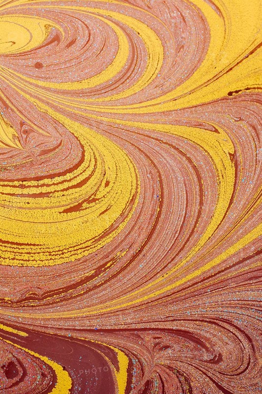 Beautiful abstract art of Ebru marbling painting techniques on water with paints