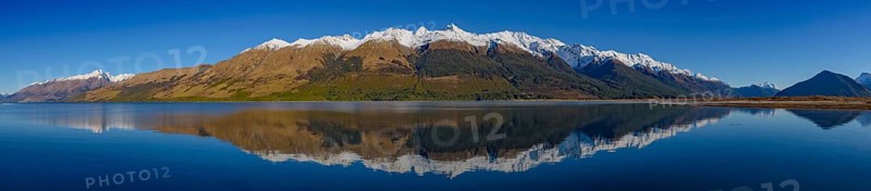 Reflection of snow mountains on Lake Wakatipu, Glenorchy