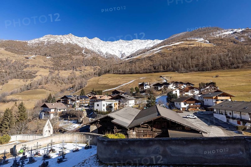 View over Katharinaberg, Schnalstal Valley, South Tyrol, Italy, Europe