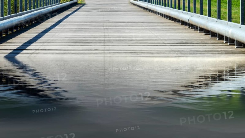 Bridge over a river - Elbtalaue National Park on the Elbe