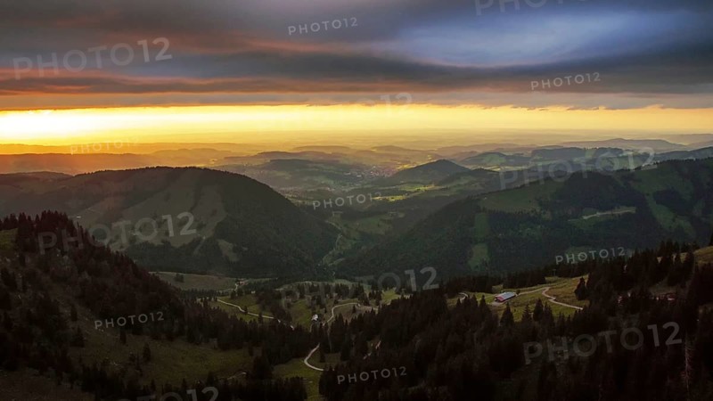 Light and weather mood over the foothills of the Alps, taken from the Nagelfluhkette, Allgäu
