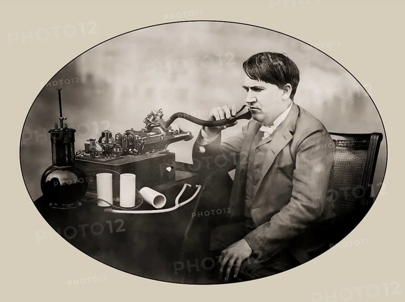 Thomas Edison at his Laboratory on 16 June 1888, the morning after spending 48 hours perfecting phonograph