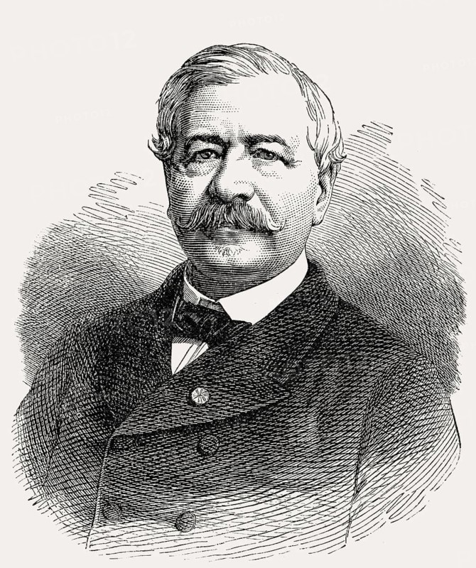 Ferdinand Marie Vicomte de Lesseps, 1805, 1894, a French diplomat and initiator of the Suez Canal, From British Battles on Land and Sea, by James Grant