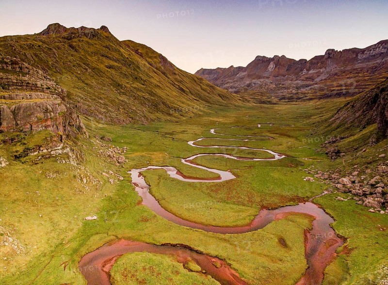 Aragón Subordán river, Aguas Tuertas, Guarrinza, Municipality of Anso, Valley of Hecho, western valleys, Pyrenean mountain range, province of Huesca, Aragon, Spain, Europe