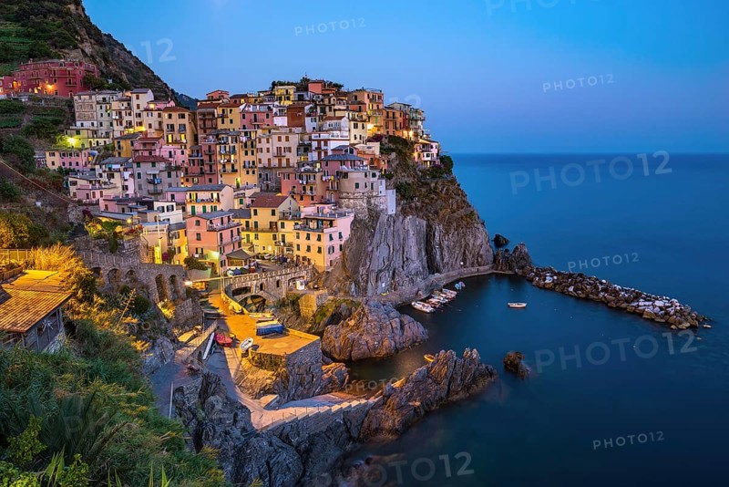View of Manarola village, Cinque Terre, Italy, Europe