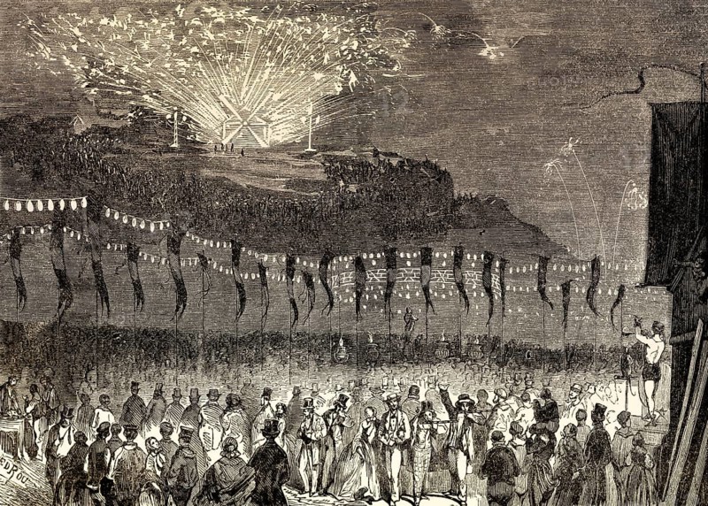 Fireworks at Montmartre, Paris, France, 1857, Europe