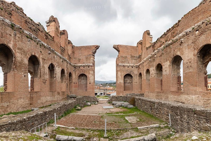 A picture of the interior of the Red Basilica in Bergama