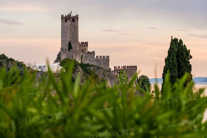 Panoramic view of Scaliger Castle near Malcesine in Italy