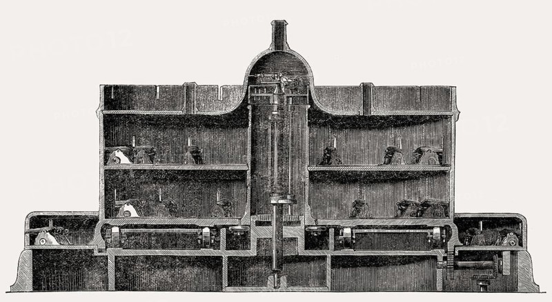 US Coastal defence, water batteries in the water, 19th century