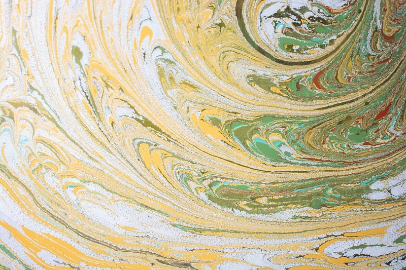 Beautiful abstract art of Ebru marbling painting techniques on water