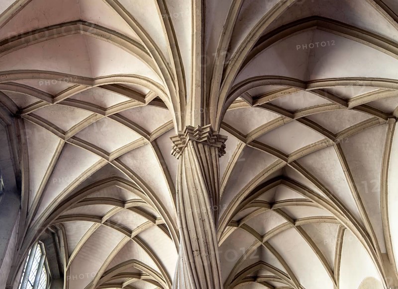 Brunswick, Cathedral, Cathedral Church of St Blasii in Brunswick, north aisle, late Gothic twisted columns and vaults