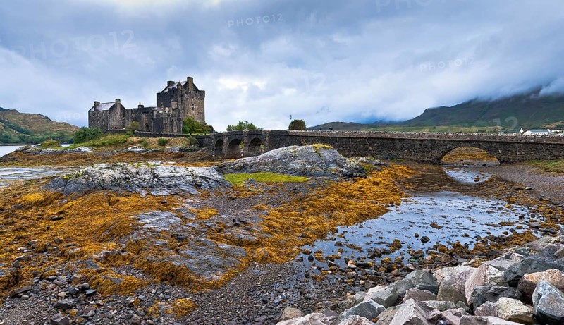 Famous Eilean Donan castle on Donan island in highlands of Scotland