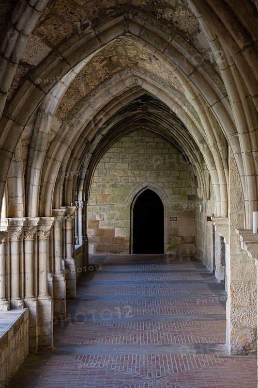 Monastery of Santa María la Real de Iranzu, cloister, 12th, 14th century, Camino de Santiago, Abárzuza, Navarra, Spain, Europe